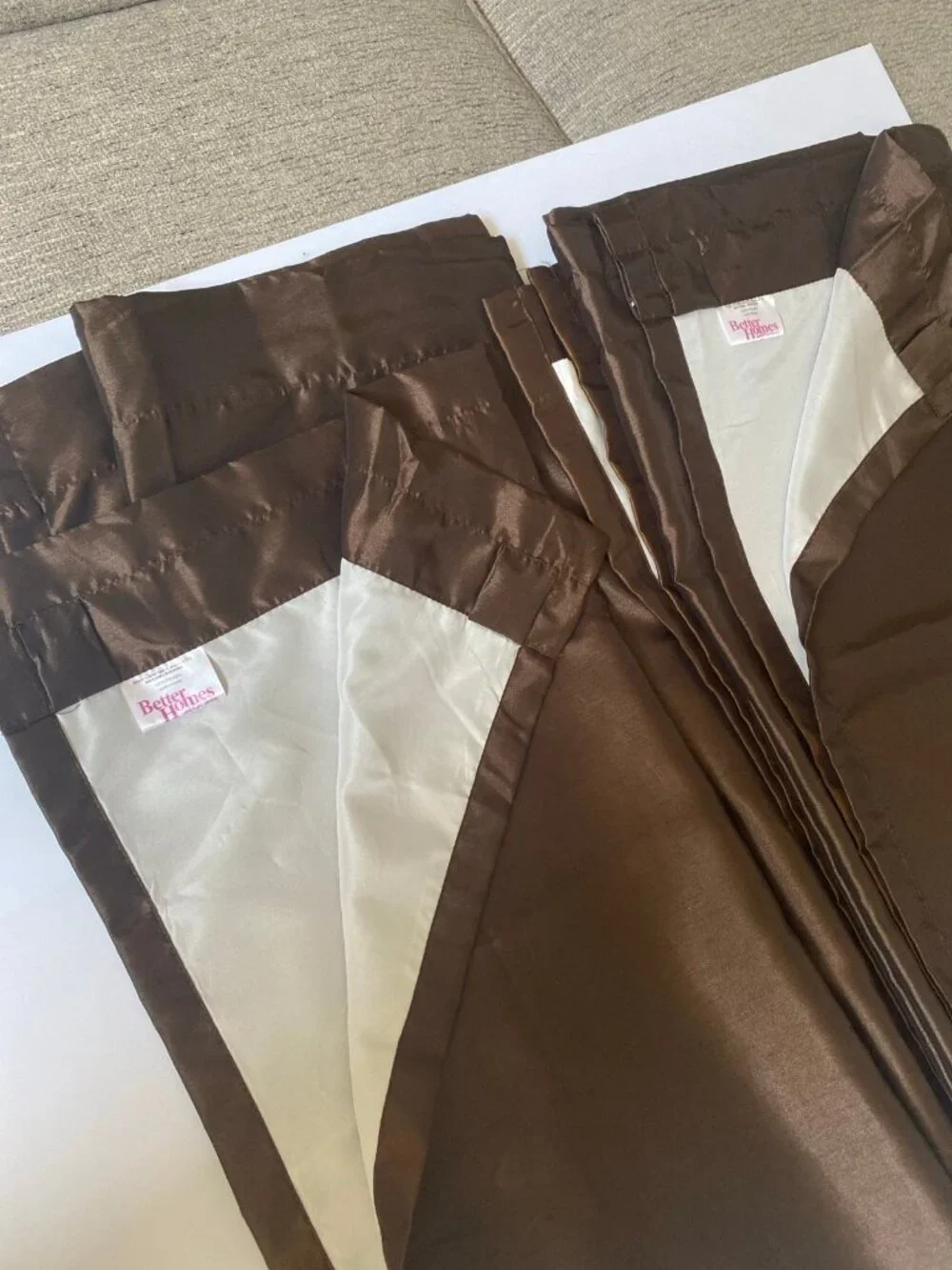 Better Homes & Gardens 2 Dark Brown Curtain Panels Rod Pocket 54” x 64”